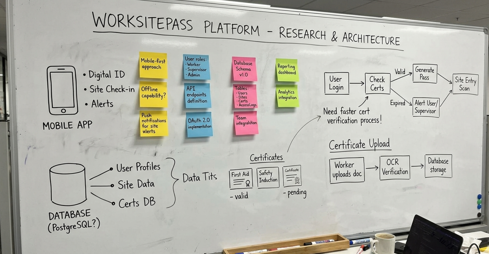 Construction site workers